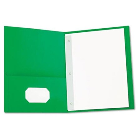 Two-Pocket Portfolios w/Tang Fasteners 11 x 8-1/2 Green 25/Box